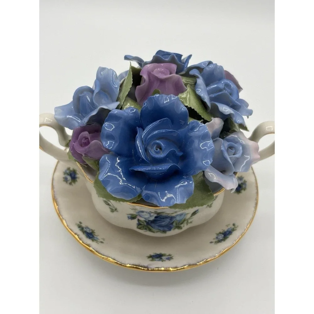 Royal Albert Moonlight Rose Musical Cup Bouquet HSN Limited Edition #1388/6000